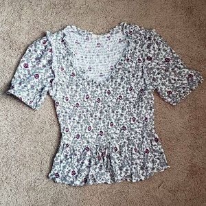 Kingston Grey Juniors Ruffle Floral Top